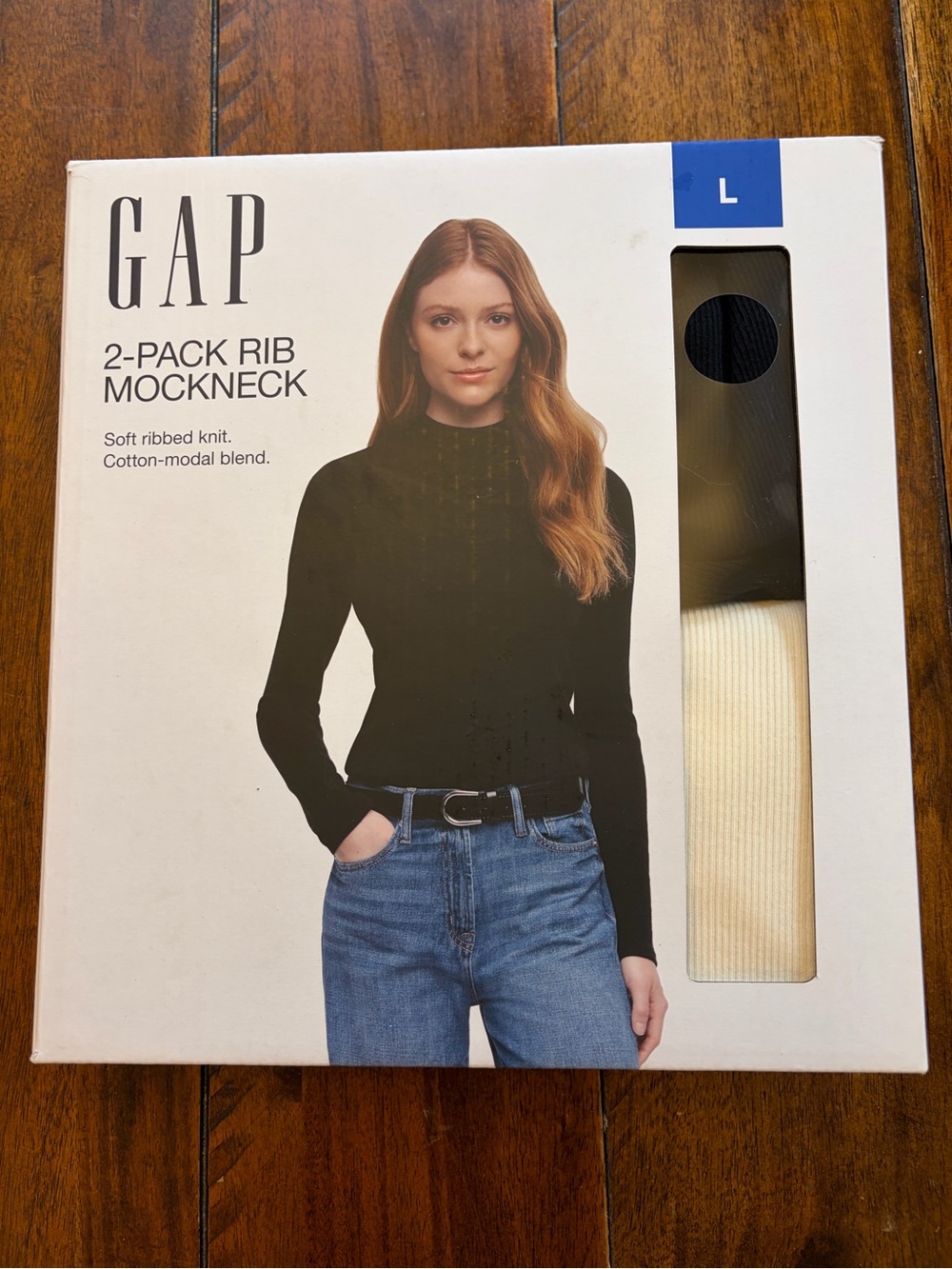 GAP 2-Pack Rib Mockneck Top - Black & Cream